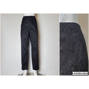 NEW Tahari Black Jacquard Straight Leg Trousers